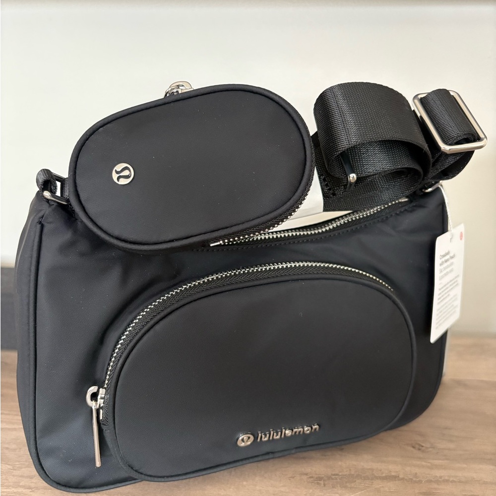 Lululemon Black Crossbody Bag with Pouch - Picture 1 of 3